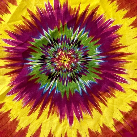 2 Psychedelic Tie Dye Sunburst & Rasta Spiral Square Bandannas Scarf Headbands - Picture 7 of 9